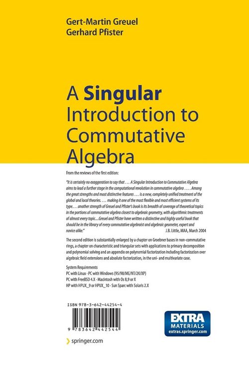 Produktbild: A Singular Introduction to Commutative Algebra