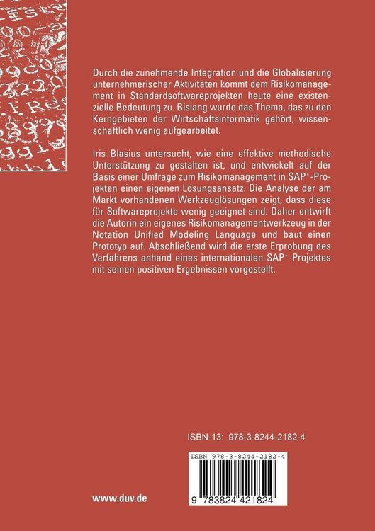 Produktbild: Risikomanagement in Standardsoftwareprojekten