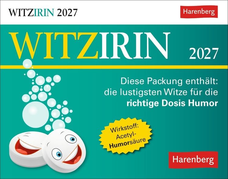 Produktbild: Witzirin Tagesabrei&szlig;kalender 2027 - Diese Packung enth&auml;lt: die lustigsten Witze f&uuml;r die t&auml;gliche Dosis Humor