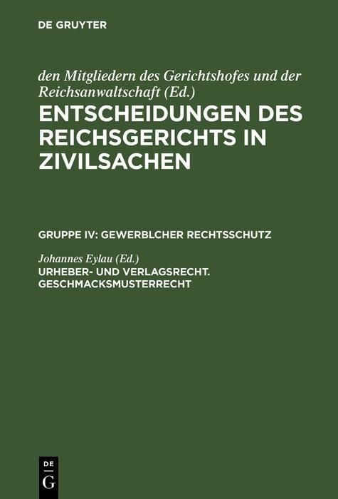 Produktbild: Urheber- und Verlagsrecht. Geschmacksmusterrecht