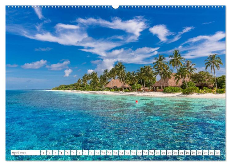 Produktbild: Malediven - Inselparadies im Indischen Ozean (hochwertiger Premium Wandkalender 2026 DIN A2 quer), Kunstdruck in Hochglanz
