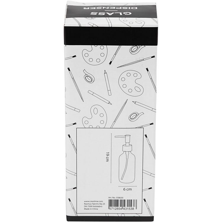 Produktbild: Creativ Company Seifenspender, H 19,3 cm, D 6,3 cm, 230 ml, Transparent, 1 Stk