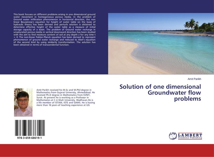 Produktbild: Solution of one dimensional Groundwater flow problems