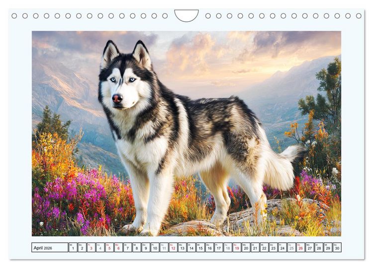 Produktbild: Siberian Husky. Kraftvolle Hunde voller Lebenslust und Energie (Wandkalender 2026 DIN A4 quer), CALVENDO Monatskalender