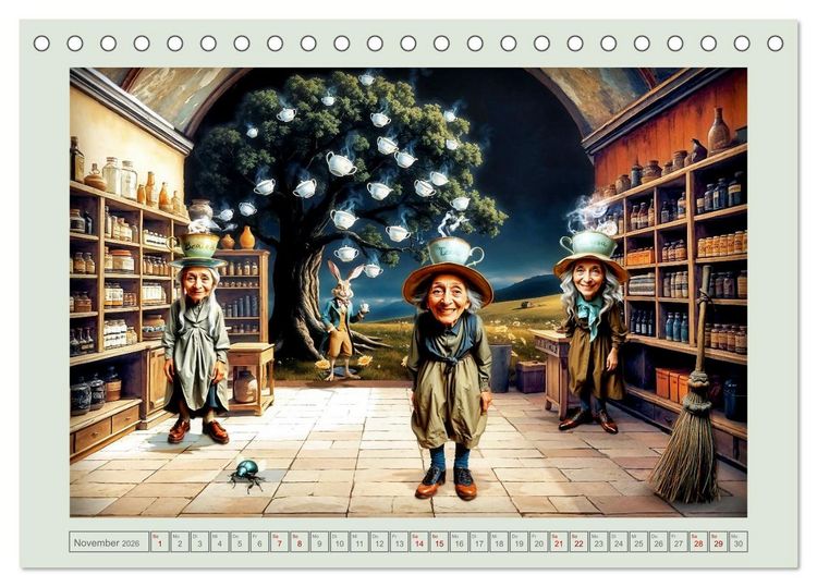 Produktbild: Die geheime Zauberwelt der alten Damen (Tischkalender 2026 DIN A5 quer), CALVENDO Monatskalender