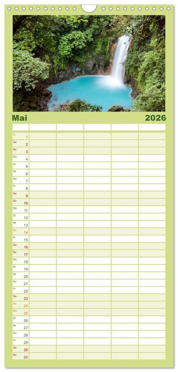 Produktbild: Familienplaner 2026 - Costa Rica - Tierwelt und Landschaften mit 5 Spalten (Wandkalender, 21 x 45 cm) CALVENDO
