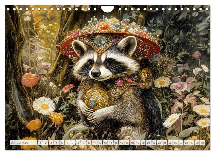 Produktbild: Magische Wesen im Zauberland - Fantasie-Tiere im Steampunk-Kalender (Wandkalender 2026 DIN A4 quer), CALVENDO Monatskalender