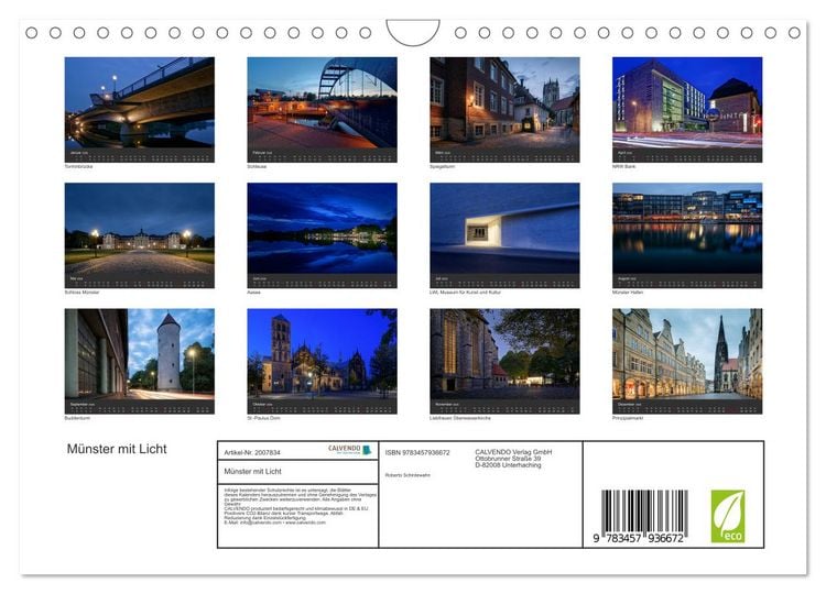 Produktbild: M&uuml;nster mit Licht (Wandkalender 2026 DIN A4 quer), CALVENDO Monatskalender