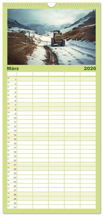 Produktbild: Familienplaner 2026 - Alte Maschinen - verlassene Lieblinge mit 5 Spalten (Wandkalender, 21 x 45 cm) CALVENDO