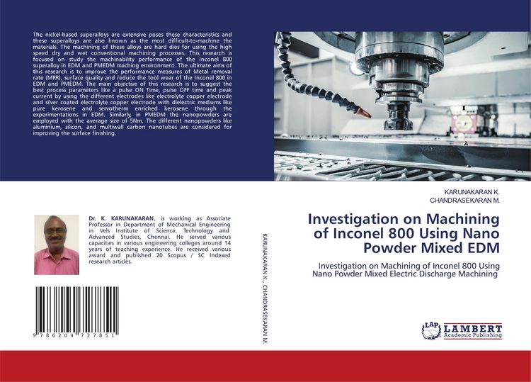 Produktbild: Investigation on Machining of Inconel 800 Using Nano Powder Mixed EDM