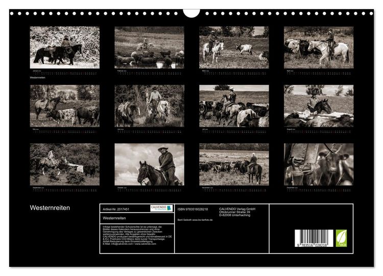 Produktbild: Westernreiten (Wandkalender 2026 DIN A3 quer), CALVENDO Monatskalender