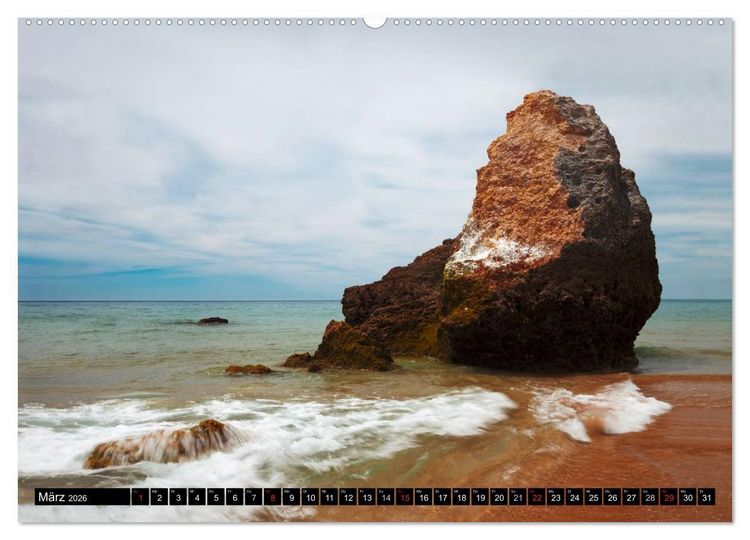 Produktbild: Str&auml;nde, Felsen und Meer - ALGARVE 2026 (hochwertiger Premium Wandkalender 2026 DIN A2 quer), Kunstdruck in Hochglanz