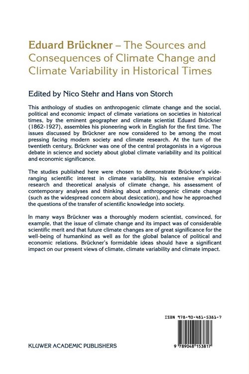 Produktbild: Eduard Br&uuml;ckner - The Sources and Consequences of Climate Change and Climate Variability in Historical Times