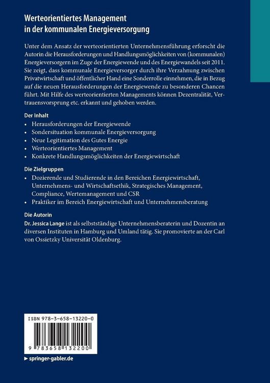 Produktbild: Werteorientiertes Management in der kommunalen Energieversorgung