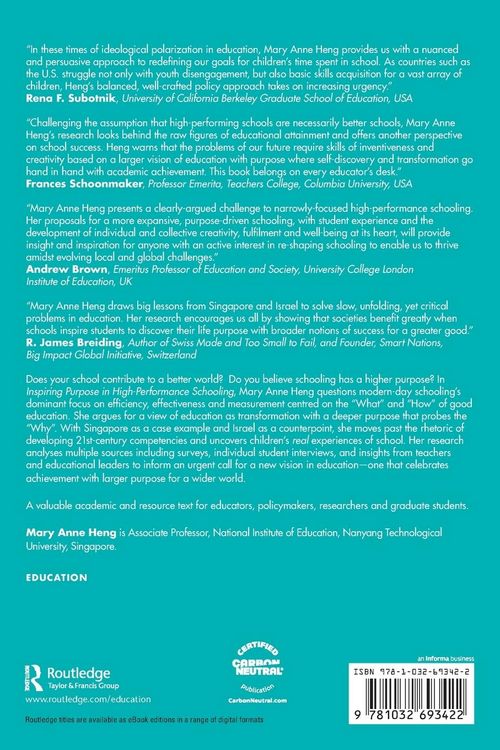 Produktbild: Inspiring Purpose in High-Performance Schooling