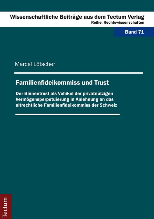 Produktbild: Familienfideikommiss und Trust