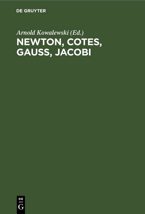 Produktbild: Newton, Cotes, Gauss, Jacobi