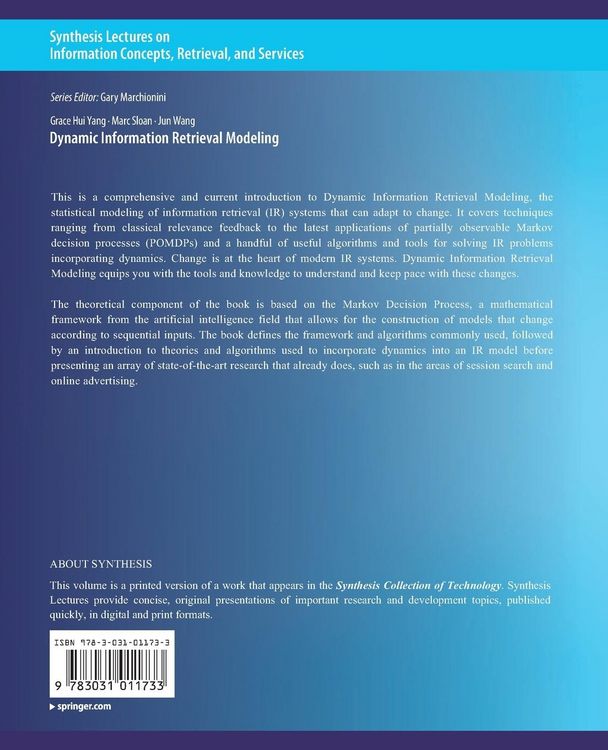 Produktbild: Dynamic Information Retrieval Modeling