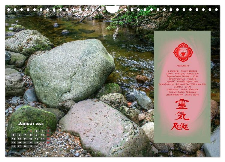 Produktbild: REIKI - Chakrameditation (Wandkalender 2026 DIN A4 quer), CALVENDO Monatskalender