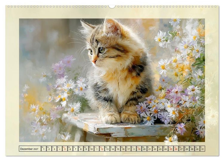 Produktbild: Katzenbabys. Flauschige Gl&uuml;cksmomente (hochwertiger Premium Wandkalender 2027 DIN A2 quer), Kunstdruck in Hochglanz