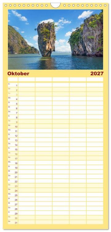 Produktbild: Familienplaner 2027 - Thailand - Die Sch&ouml;nheit Asiens mit 5 Spalten (Wandkalender, 21 x 45 cm) CALVENDO