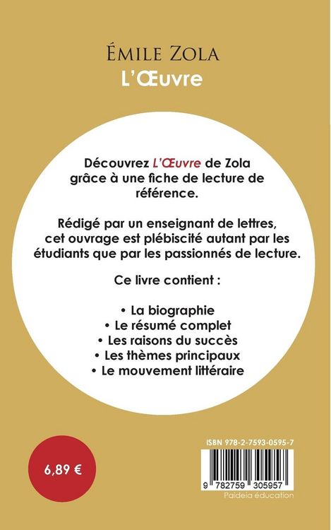 Produktbild: Fiche de lecture L'Oeuvre (&Eacute;tude int&eacute;grale)