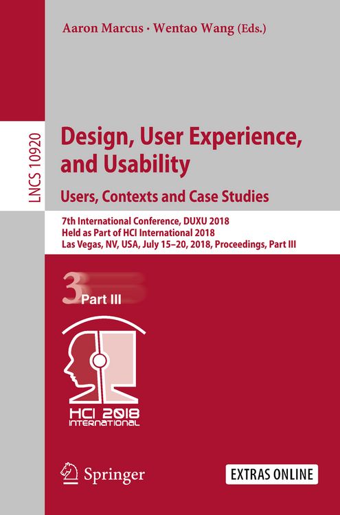 Produktbild: Design, User Experience, and Usability: Users, Contexts and Case Studies