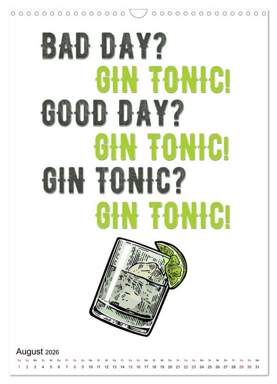 Produktbild: Gin & Tonic - Fun Stuff (Wandkalender 2026 DIN A3 hoch), CALVENDO Monatskalender