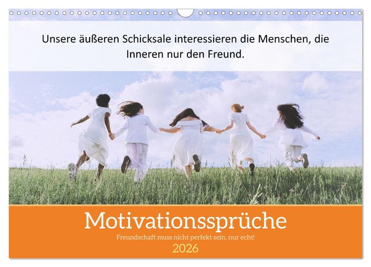 Produktbild: Motivationsspr&uuml;che Freundschaft (Wandkalender 2026 DIN A3 quer), CALVENDO Monatskalender