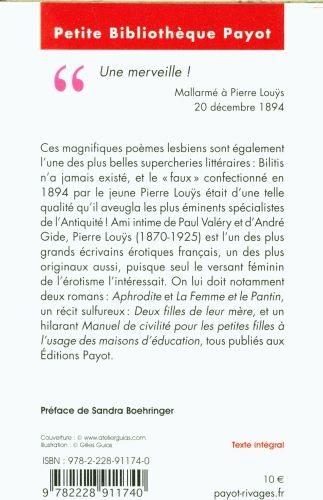 Produktbild: Les chansons de Bilitis