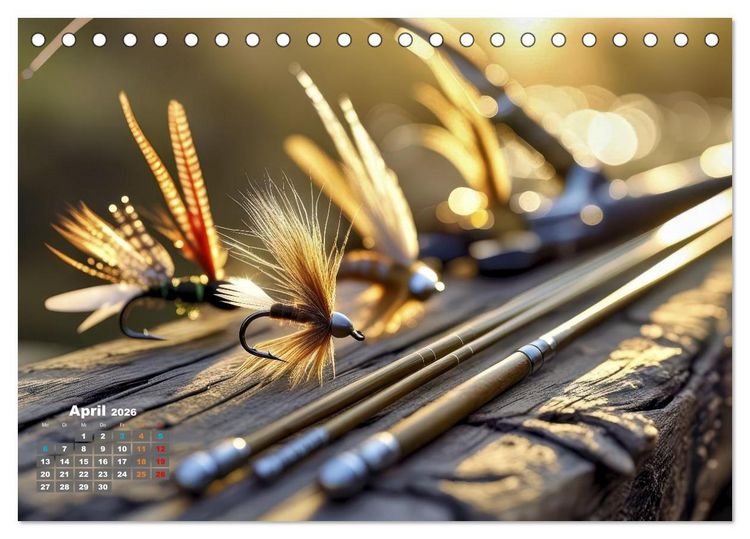 Produktbild: Meisterwerke - K&uuml;nstliche Fliegen (Tischkalender 2026 DIN A5 quer), CALVENDO Monatskalender