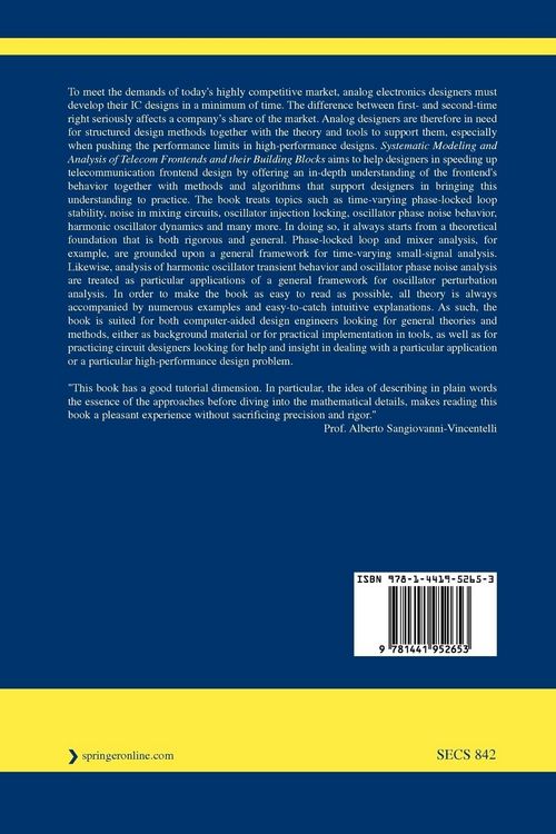 Produktbild: Systematic Modeling and Analysis of Telecom Frontends and their Building Blocks