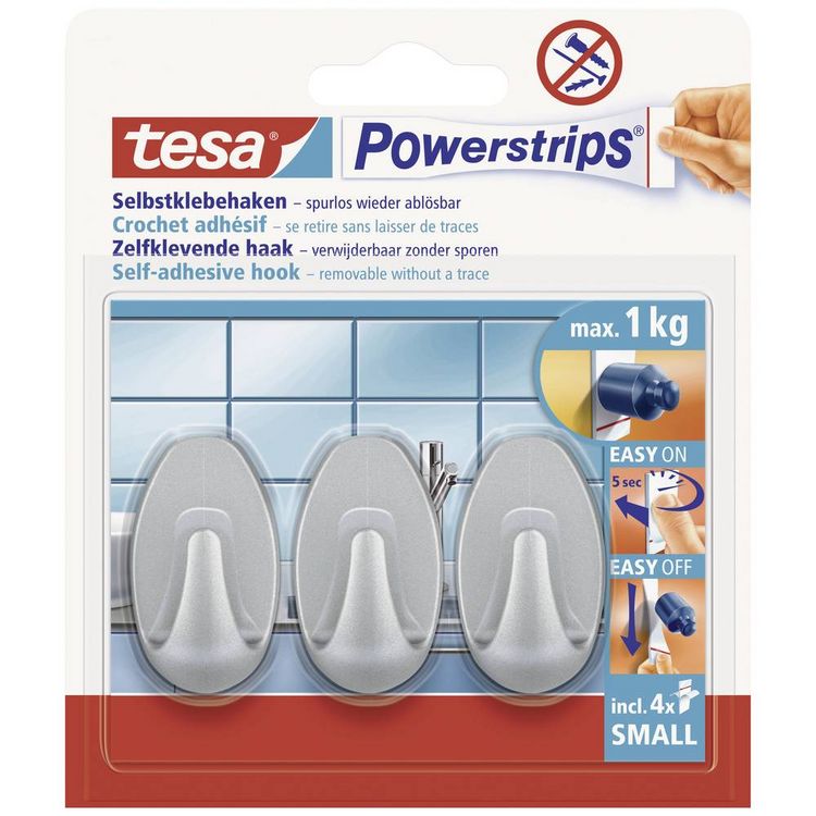 Produktbild: tesa Haken silber 3 St&uuml;ck
