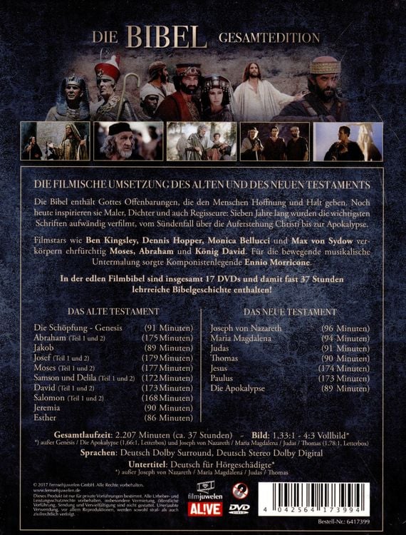 Die Bibel - Das Alte Testament/Das Neue Testament - Gesamtedition - Filmjuwelen [17 DVDs]