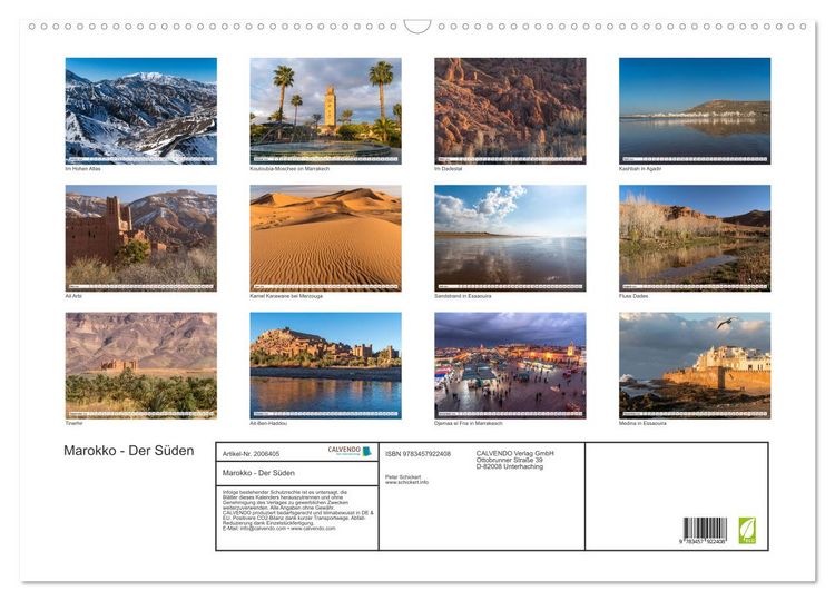 Produktbild: Marokko - Der S&uuml;den (Wandkalender 2026 DIN A2 quer), CALVENDO Monatskalender