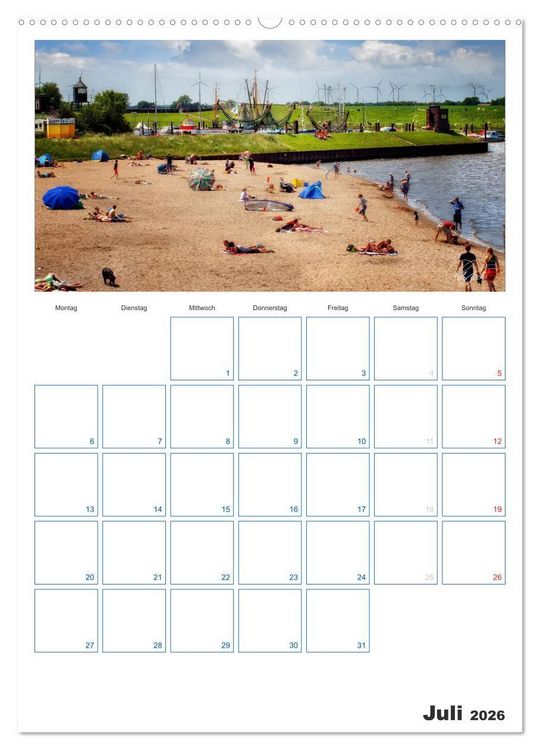 Produktbild: Friesland - Nordseebad Dangast (Wandkalender 2026 DIN A2 hoch), CALVENDO Monatskalender