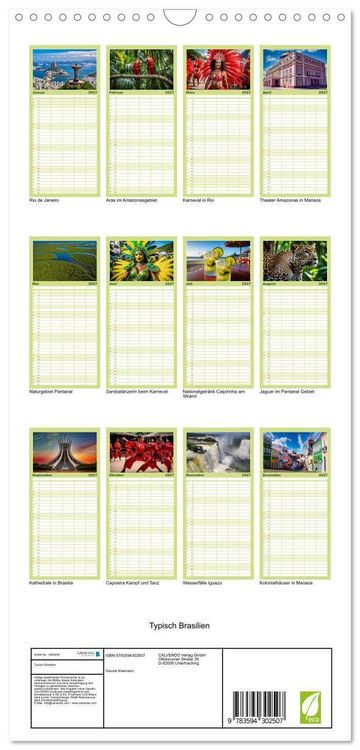 Produktbild: Familienplaner 2027 - Typisch Brasilien mit 5 Spalten (Wandkalender, 21 x 45 cm) CALVENDO