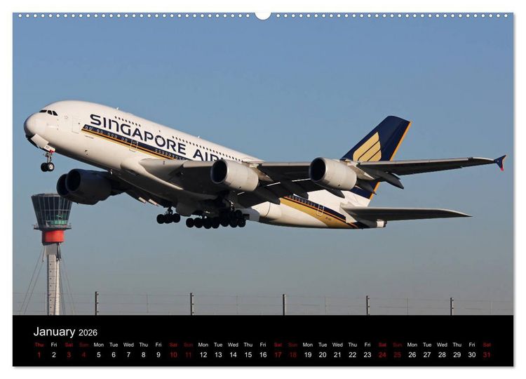 Produktbild: A380 SuperJumbo (High Quality Premium Wall Calendar 2026 DIN A2 landscape),CALVENDO 12 Month Wall Calendar