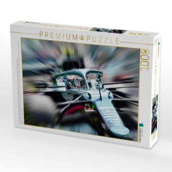 Produktbild: CALVENDO Puzzle Der viermalige Weltmeister Sebastian Vettel aus Deutschland startete 2021 erstmals f&uuml;r das britische Team Aston Martin. | 1000 Teile L