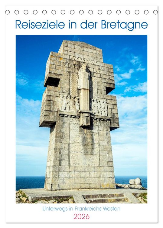Produktbild: Reiseziele in der Bretagne (Tischkalender 2026 DIN A5 hoch), CALVENDO Monatskalender