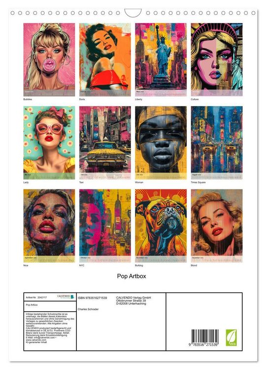 Produktbild: Pop Artbox (Wandkalender 2026 DIN A3 hoch), CALVENDO Monatskalender