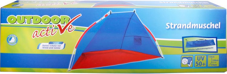 Produktbild: Outdoor active Strandmuschel 220x110x110 cm, inklusive Tasche