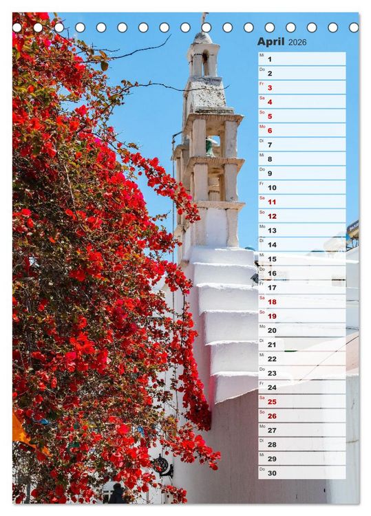 Produktbild: Bunte Treppen auf Mykonos - Reiseplaner (Tischkalender 2026 DIN A5 hoch), CALVENDO Monatskalender