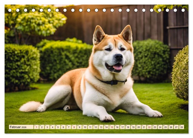 Produktbild: Akita Inu - Inbegriff der Treue (Tischkalender 2026 DIN A5 quer), CALVENDO Monatskalender