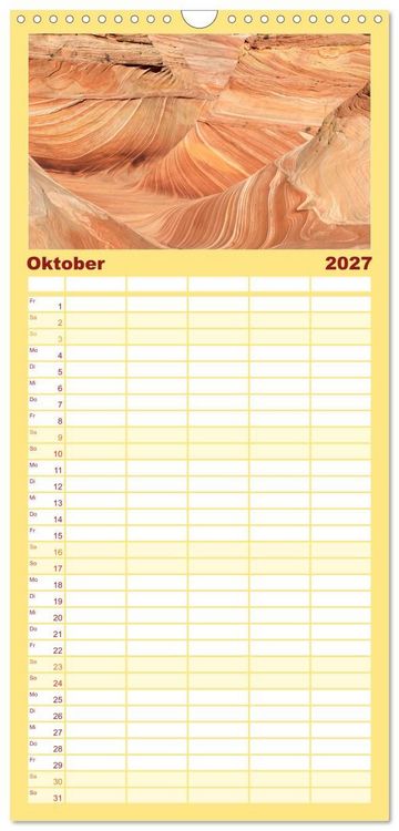 Produktbild: Familienplaner 2027 - Paria Canyon - The Wave Naturwunder mit 5 Spalten (Wandkalender, 21 x 45 cm) CALVENDO