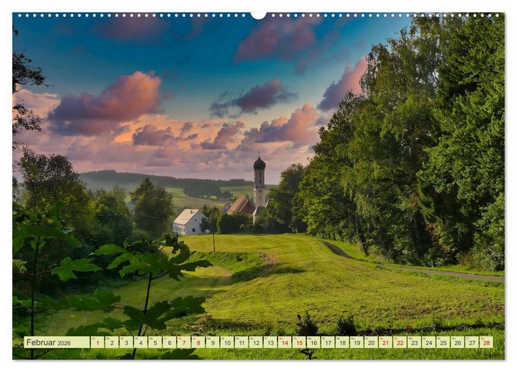 Produktbild: Die Stauden, Kirchen und Kapellen im Naturpark Augsburg westliche W&auml;lder (hochwertiger Premium Wandkalender 2026 DIN A2 quer), Kunstdruck in Hochglanz