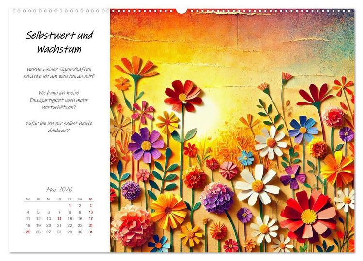 Produktbild: Dein Jahr der St&auml;rke - Reflexionskalender f&uuml;r mehr Selbstbewusstsein (Wandkalender 2026 DIN A2 quer), CALVENDO Monatskalender