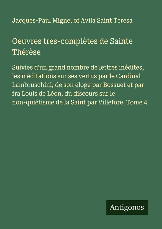 Produktbild: Oeuvres tres-compl&egrave;tes de Sainte Th&eacute;r&egrave;se