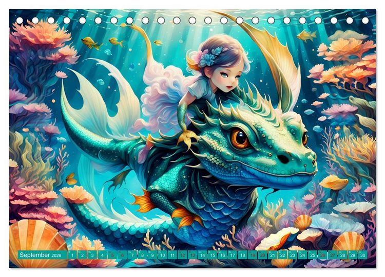 Produktbild: Verzauberte Unterwasserwelt (Tischkalender 2026 DIN A5 quer), CALVENDO Monatskalender