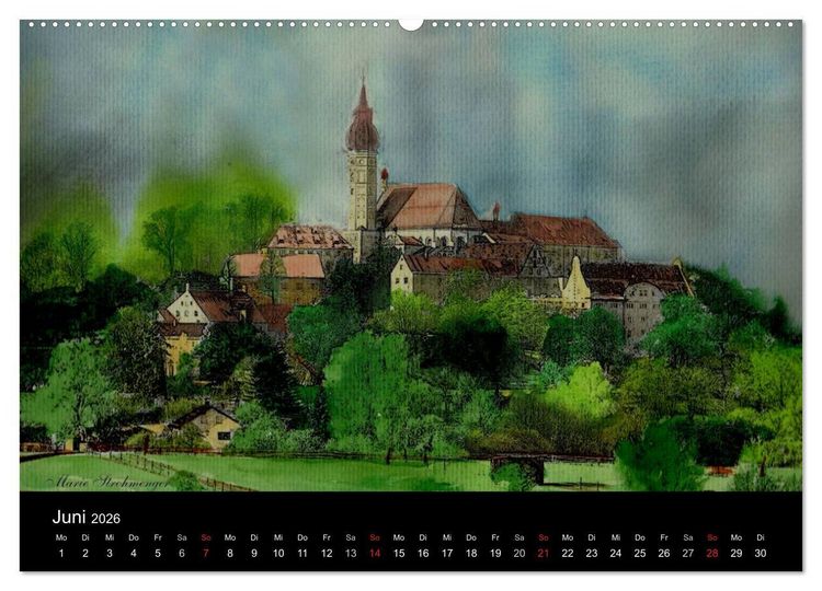 Produktbild: Deutschland in Aquarell (hochwertiger Premium Wandkalender 2026 DIN A2 quer), Kunstdruck in Hochglanz